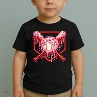 Valentines Day Love Baseball Ice Cream Drip Heart Toddler T-Shirt thumb 2