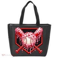 Valentines Day Love Baseball Ice Cream Drip Heart Tote Bag thumb 0