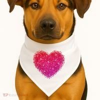 Valentines Day Love Heart Cute Romantic Gift USA-Made Doggie Bandana thumb 1