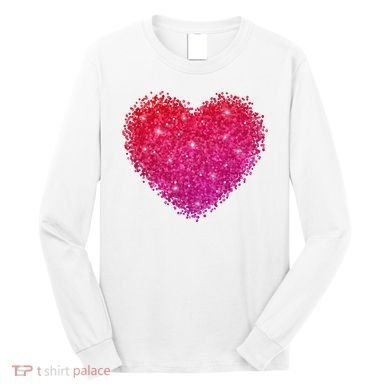 Valentines Day Love Heart Cute Romantic Gift Long Sleeve Shirt