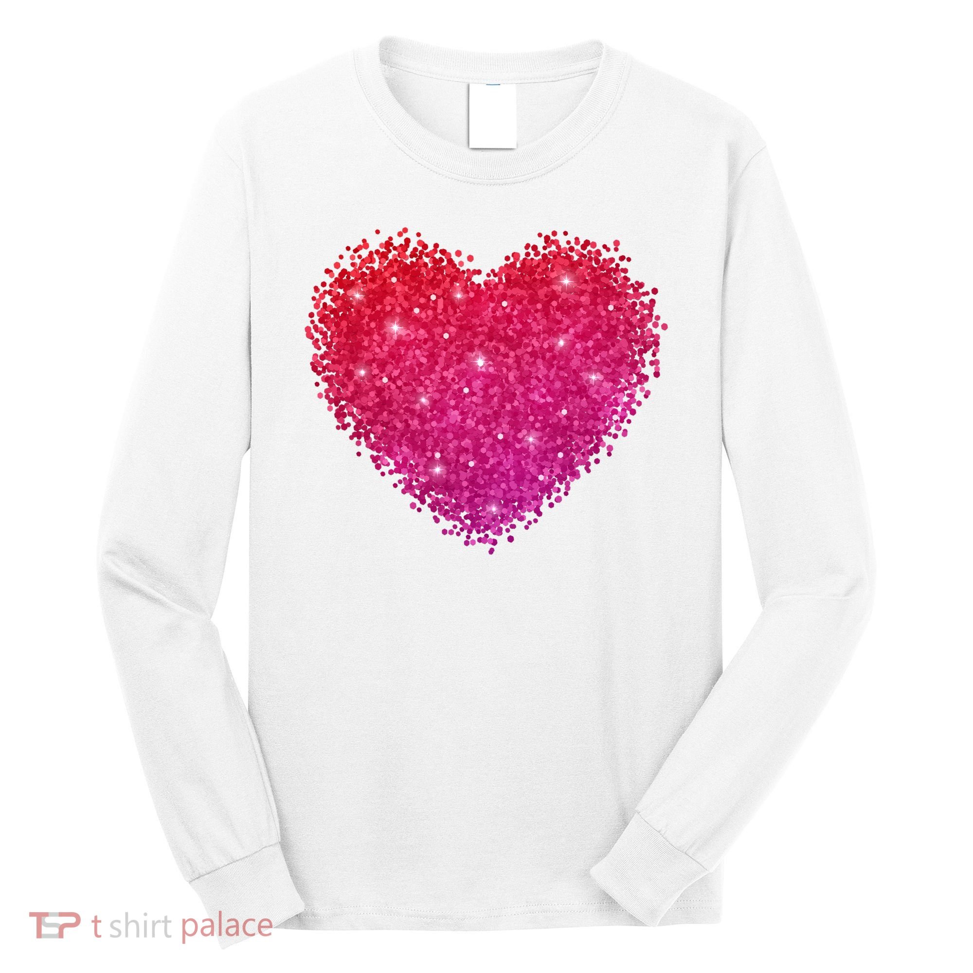 Valentines Day Love Heart Cute Romantic Gift Long Sleeve Shirt
