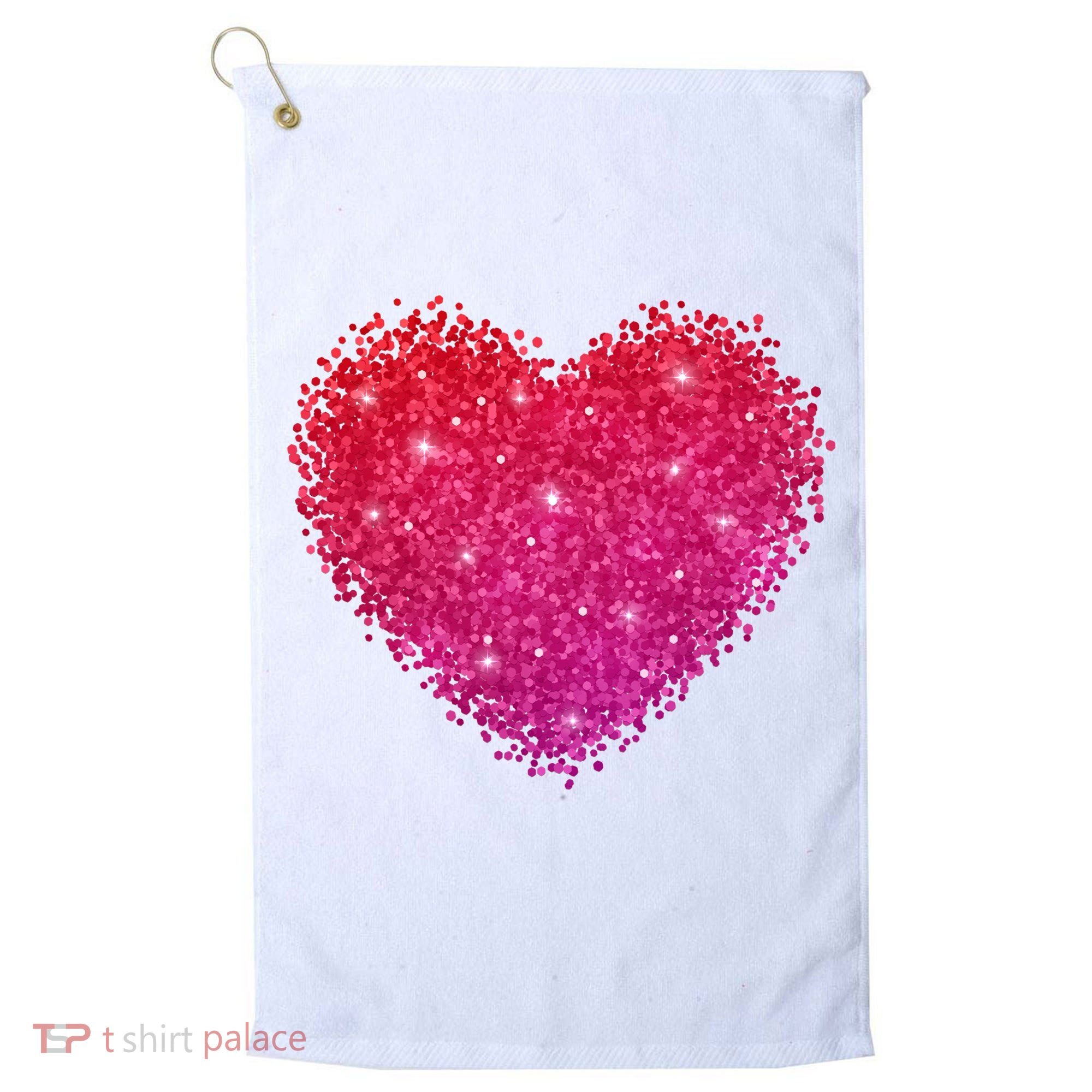 Valentines Day Love Heart Cute Romantic Gift Golf Towel