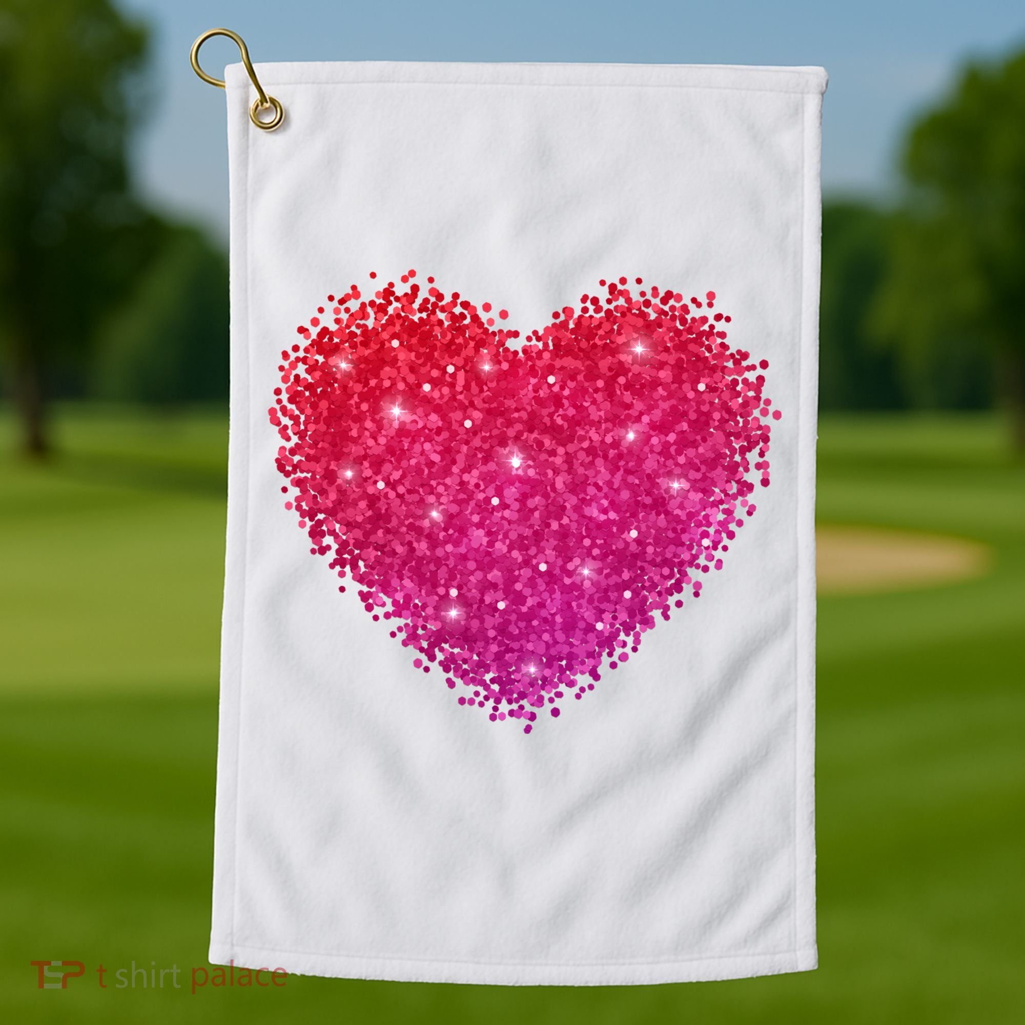 Valentines Day Love Heart Cute Romantic Gift Golf Towel