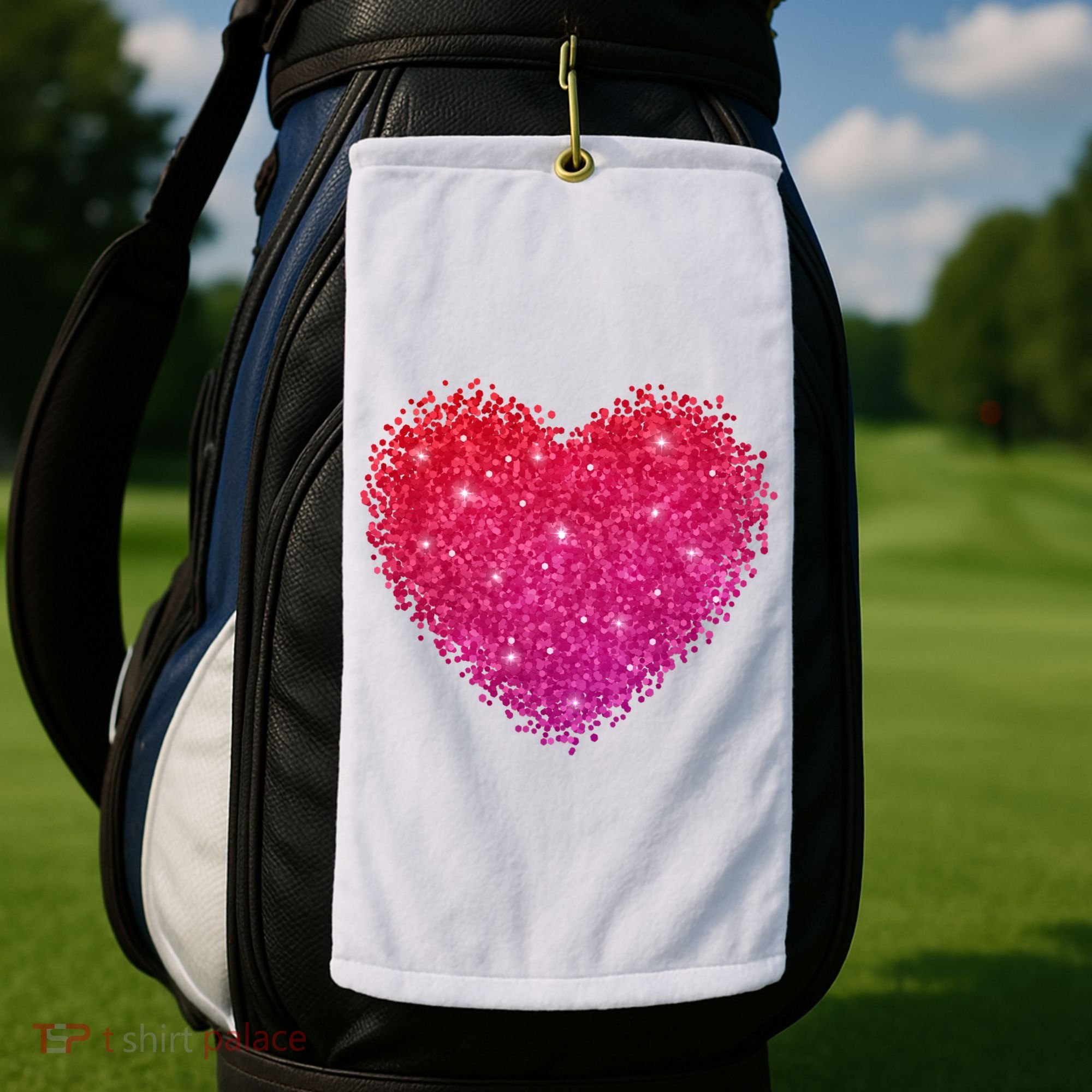 Valentines Day Love Heart Cute Romantic Gift Golf Towel