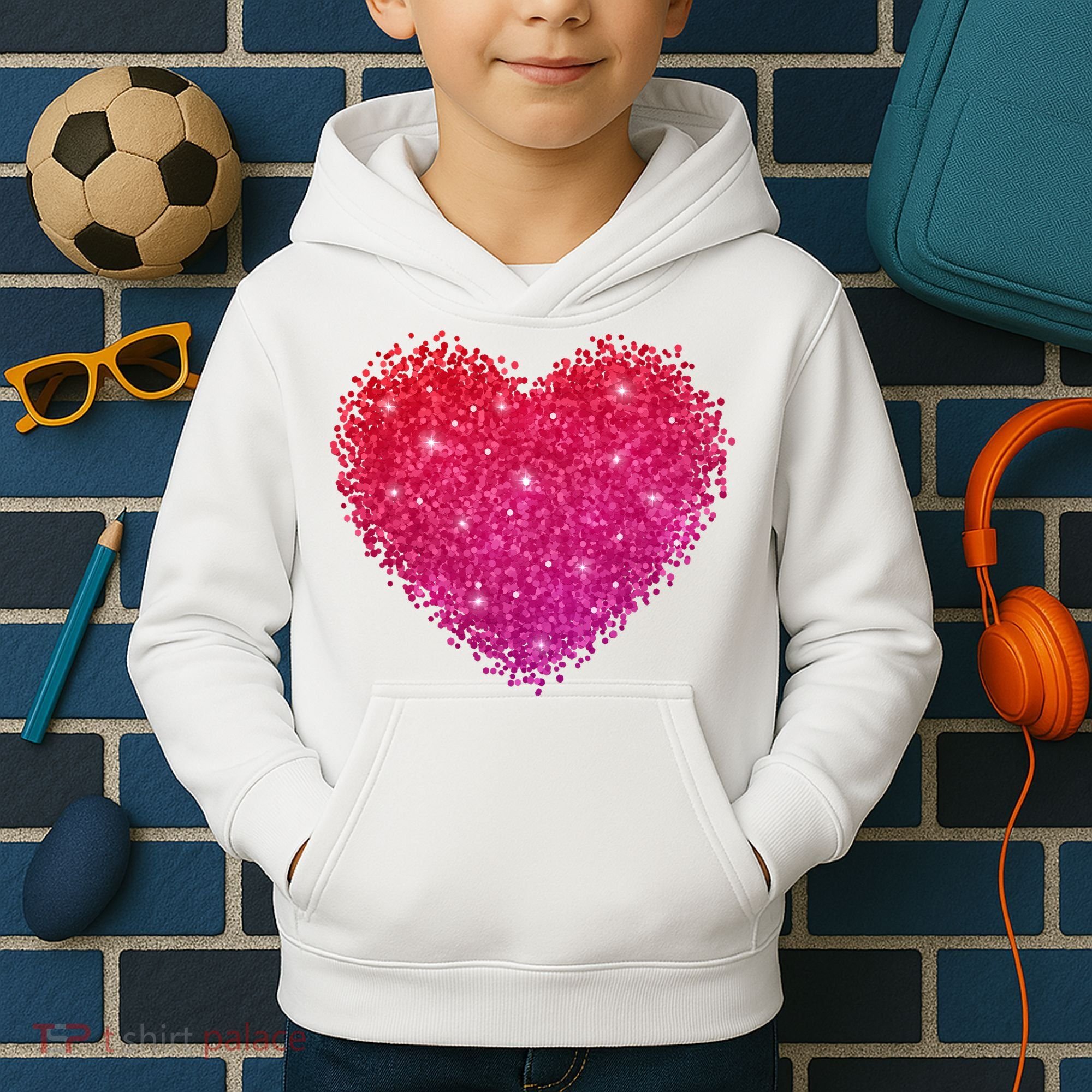 Valentines Day Love Heart Cute Romantic Gift Kids Hoodie