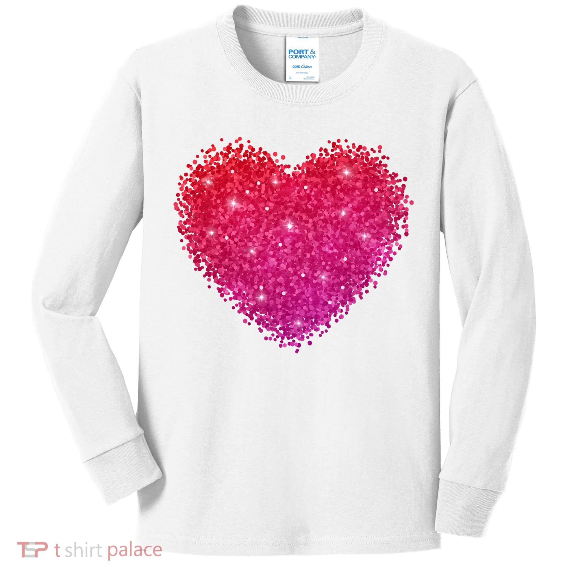 Valentines Day Love Heart Cute Romantic Gift Kids Long Sleeve Shirt