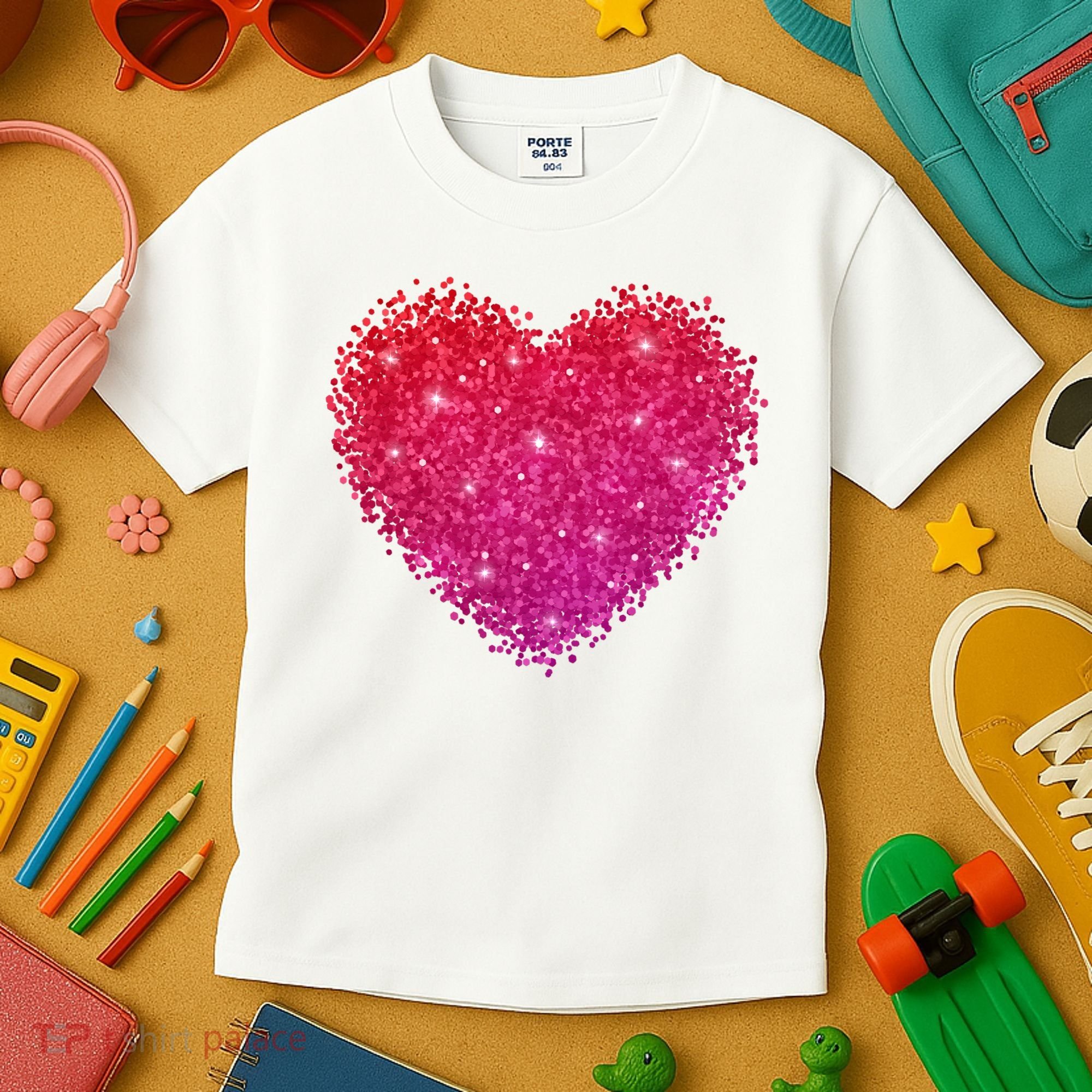 Valentines Day Love Heart Cute Romantic Gift Kids T-Shirt