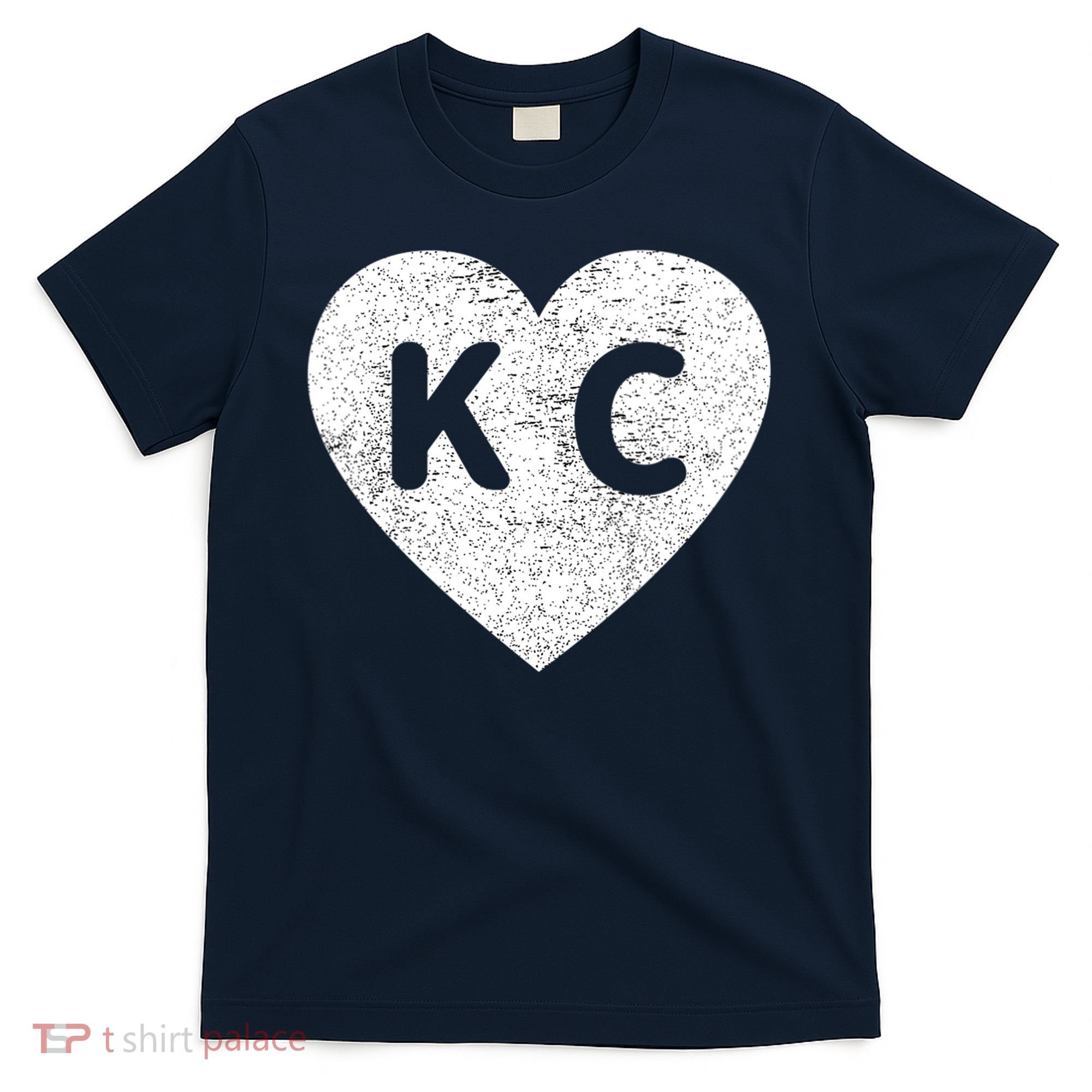 Vintage Distressed Love Kansas City KC Heart Print T-Shirt
