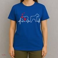 Valentines Day Love Heartbeat Schnauzer Dog Puppy Lover Gift T-Shirt thumb 4