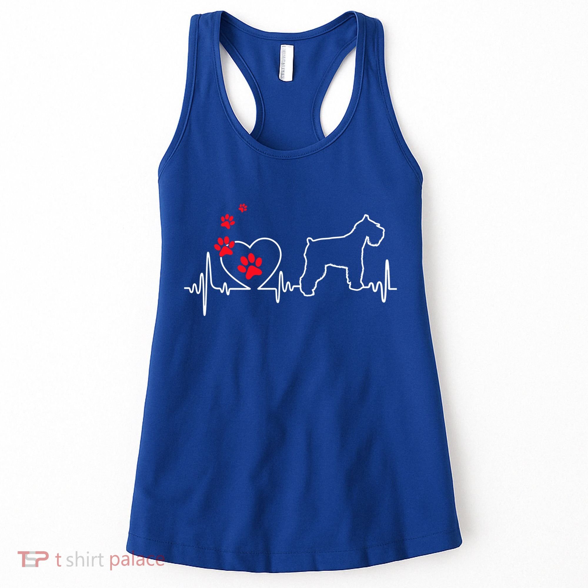 Valentines Day Love Heartbeat Schnauzer Dog Puppy Lover Gift Women's Tank Top