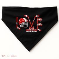 Valentines Day Love Ice Hockey USA-Made Doggie Bandana thumb 0