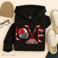 Valentines Day Love Ice Hockey Hoodie thumb 4