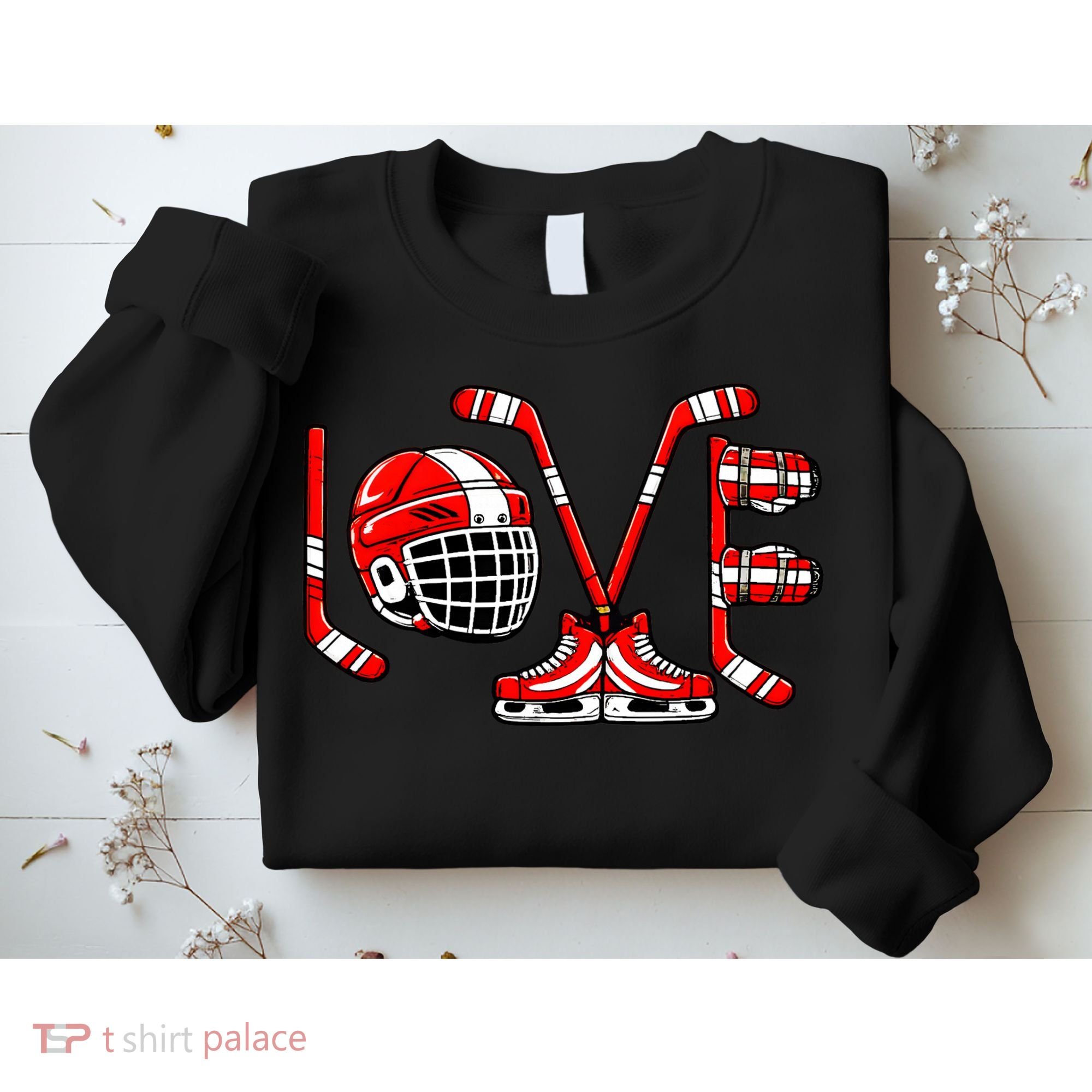 Valentines Day Love Ice Hockey Sweatshirt