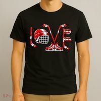Valentines Day Love Ice Hockey T-Shirt thumb 3