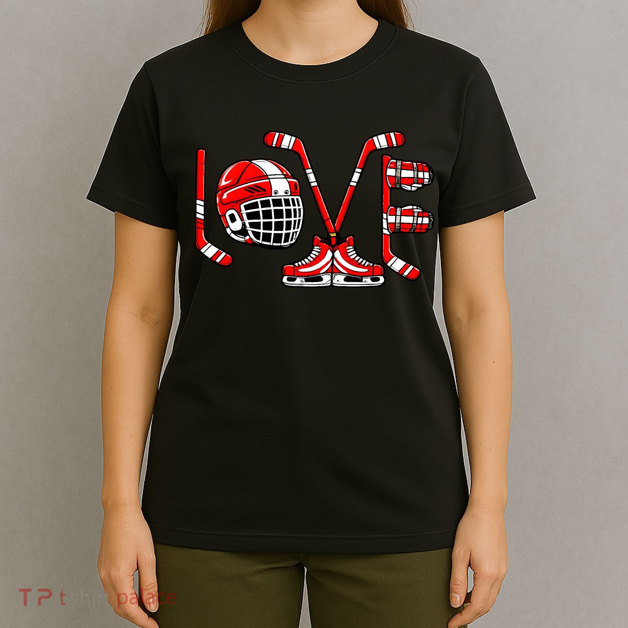 Valentines Day Love Ice Hockey T-Shirt