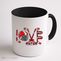 Valentines Day Love Ice Hockey Coffee Mug thumb 1