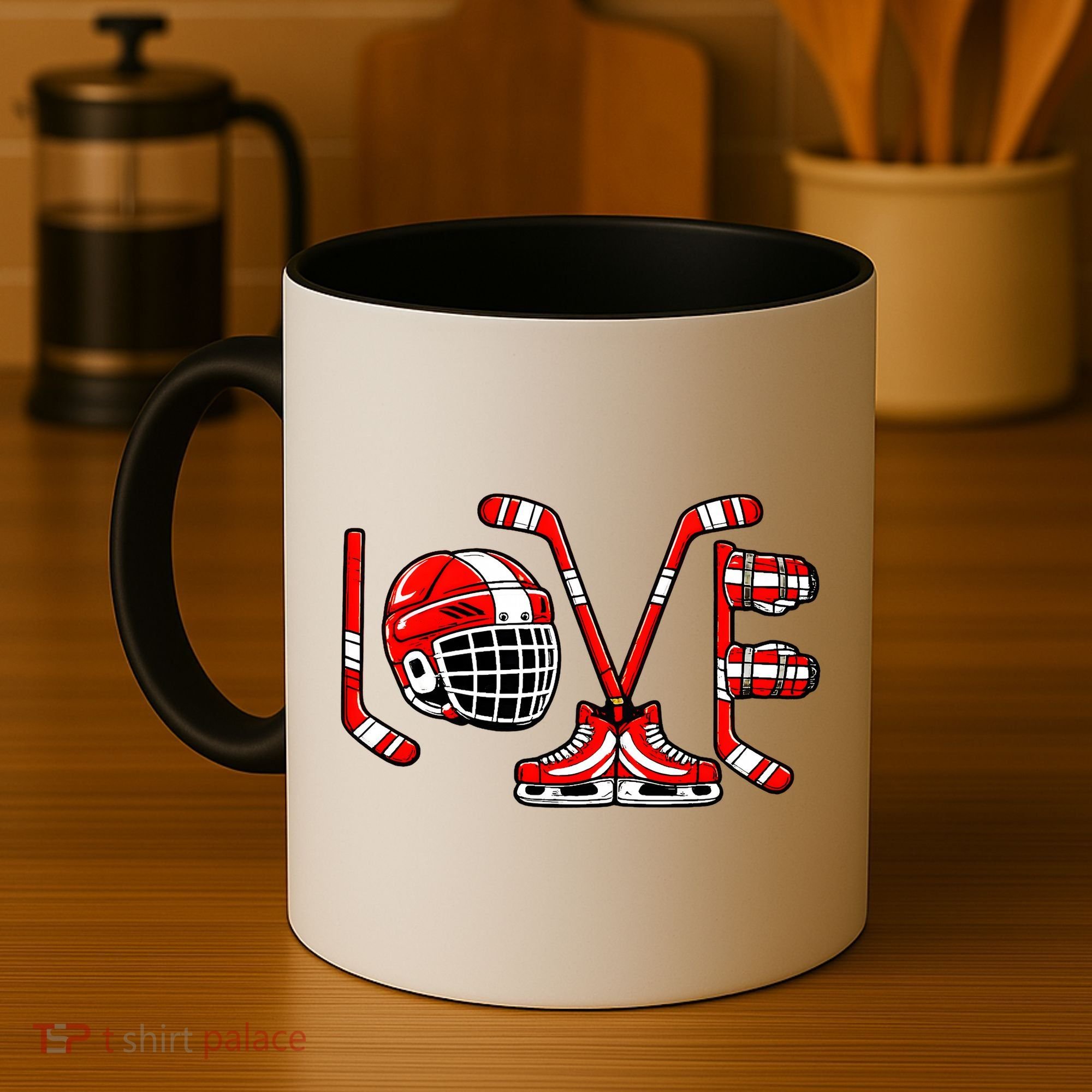 Valentines Day Love Ice Hockey Coffee Mug
