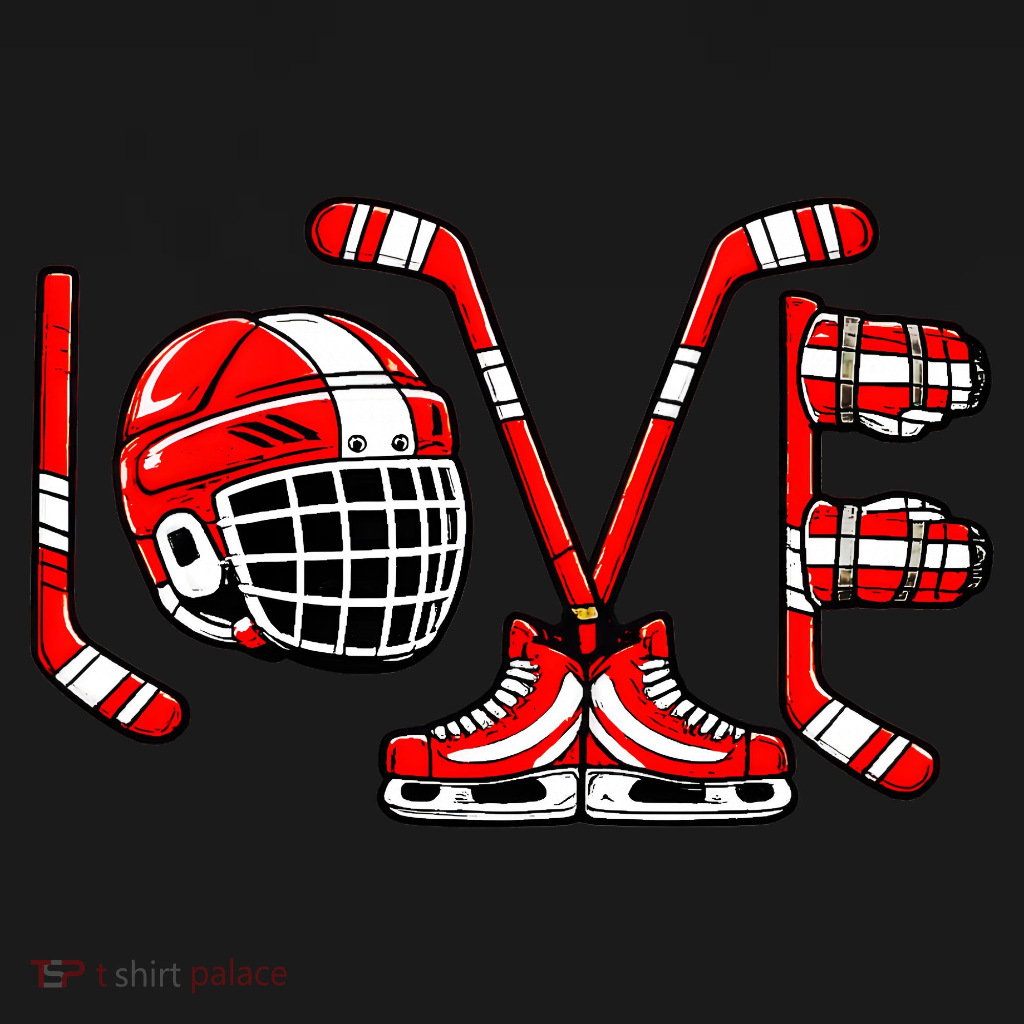 Valentines Day Love Ice Hockey Mousepad