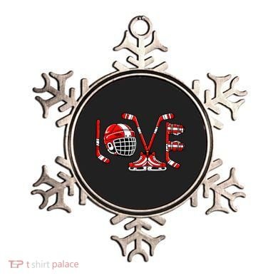 Valentines Day Love Ice Hockey Ornament