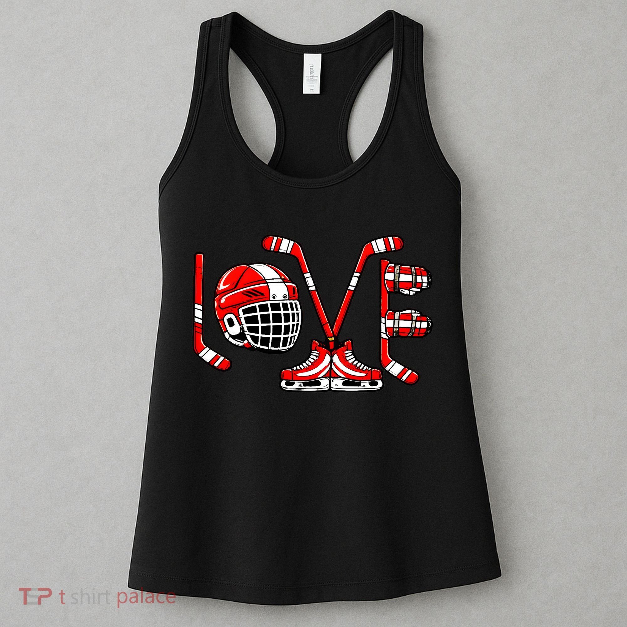 Valentines Day Love Ice Hockey Women's Tank Top