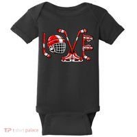 Valentines Day Love Ice Hockey Baby Bodysuit thumb 0