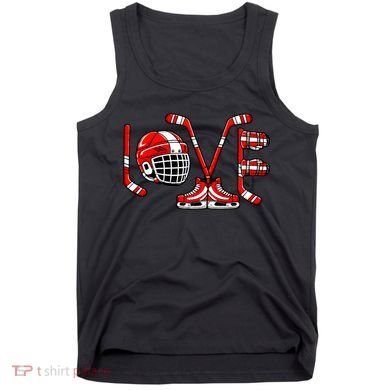 Valentines Day Love Ice Hockey Tank Top
