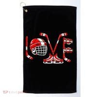 Valentines Day Love Ice Hockey Golf Towel thumb 0
