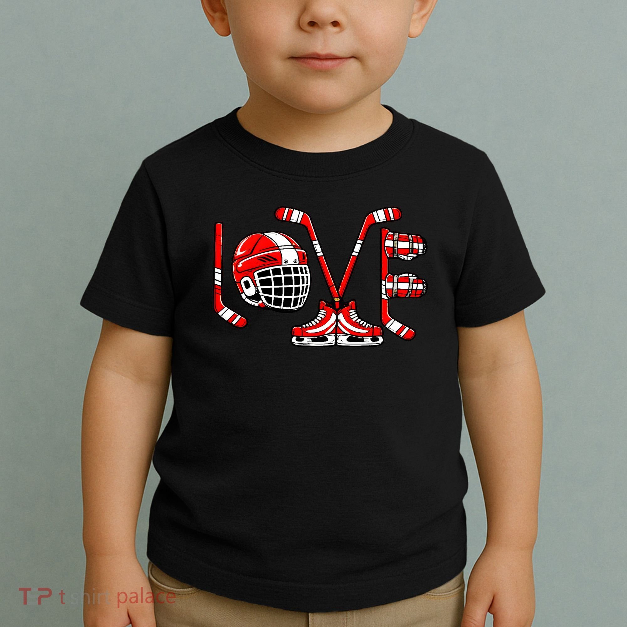 Valentines Day Love Ice Hockey Toddler T-Shirt