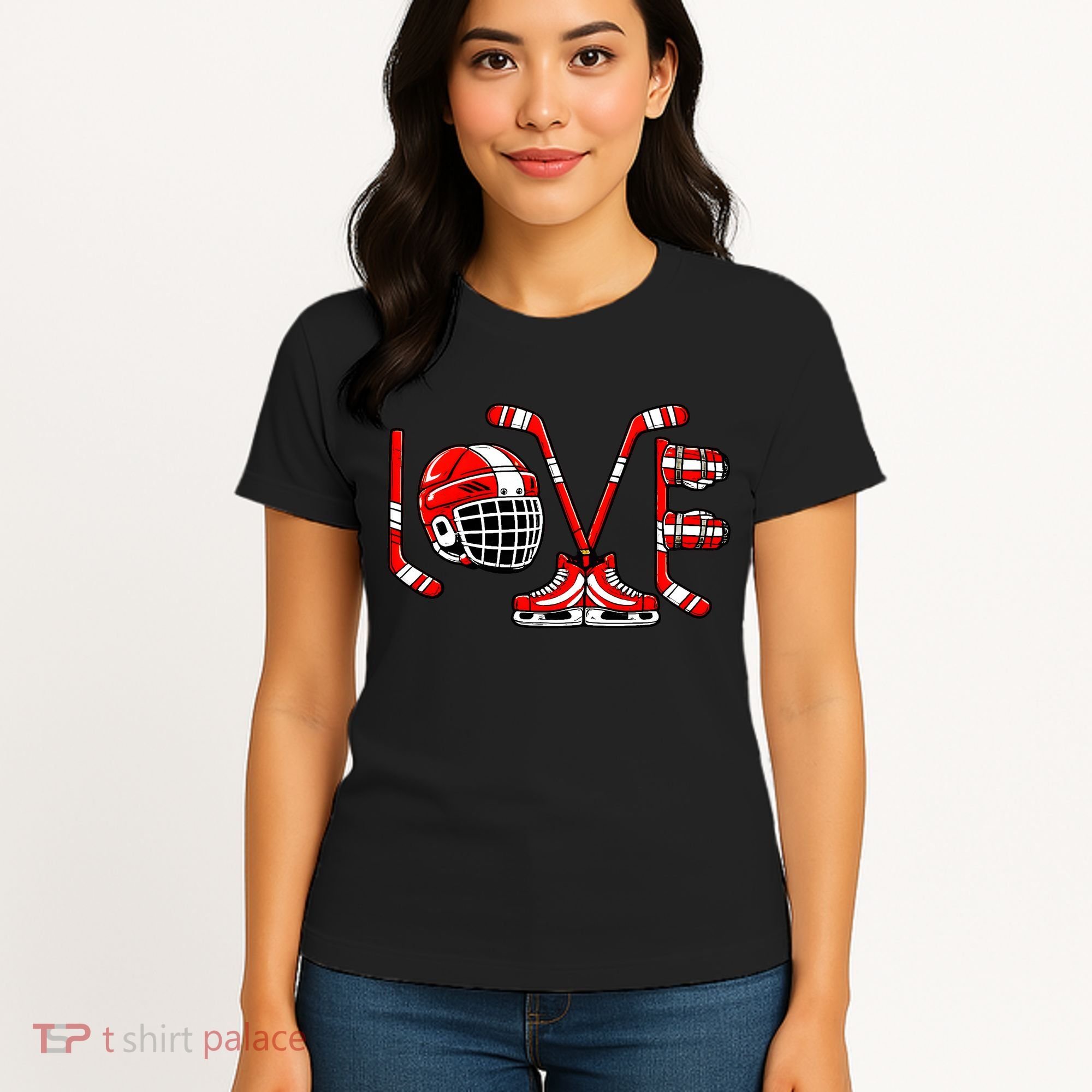 Valentines Day Love Ice Hockey Women's T-Shirt