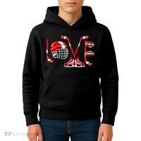 Valentines Day Love Ice Hockey Kids Hoodie thumb 4
