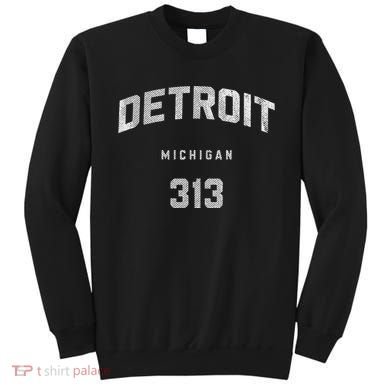 Vintage Detroit Michigan 313 Area Code Souvenir Sweatshirt