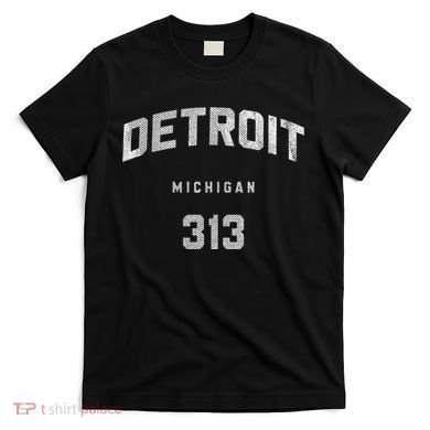 Vintage Detroit Michigan 313 Area Code Souvenir T-Shirt