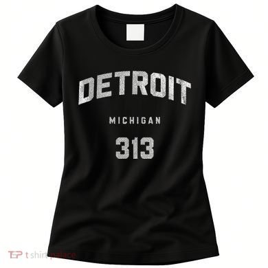 Vintage Detroit Michigan 313 Area Code Souvenir Women's T-Shirt