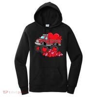 ValentineS Day Monster Truck With Hearts Plaid Women's Hoodie thumb 0
