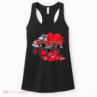 ValentineS Day Monster Truck With Hearts Plaid Women's Tank Top thumb 0