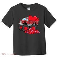ValentineS Day Monster Truck With Hearts Plaid Toddler T-Shirt thumb 0