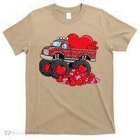 ValentineS Day Monster Truck With Hearts Plaid T-Shirt thumb 0