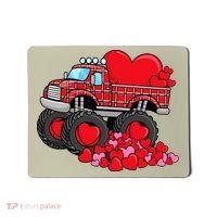 ValentineS Day Monster Truck With Hearts Plaid Mousepad thumb 0