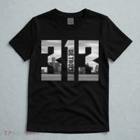 Vintage Detroit Michigan 313 Area Code Skyline T-Shirt thumb 5