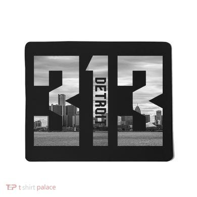 Vintage Detroit Michigan 313 Area Code Skyline Mousepad