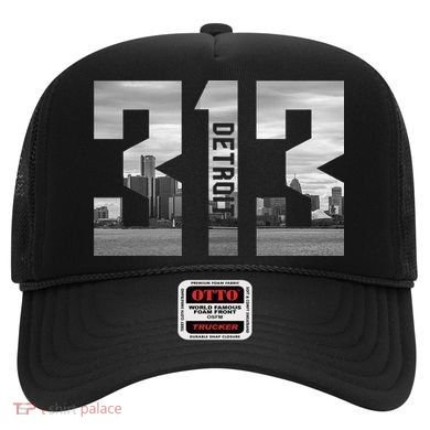 Vintage Detroit Michigan 313 Area Code Skyline Hat