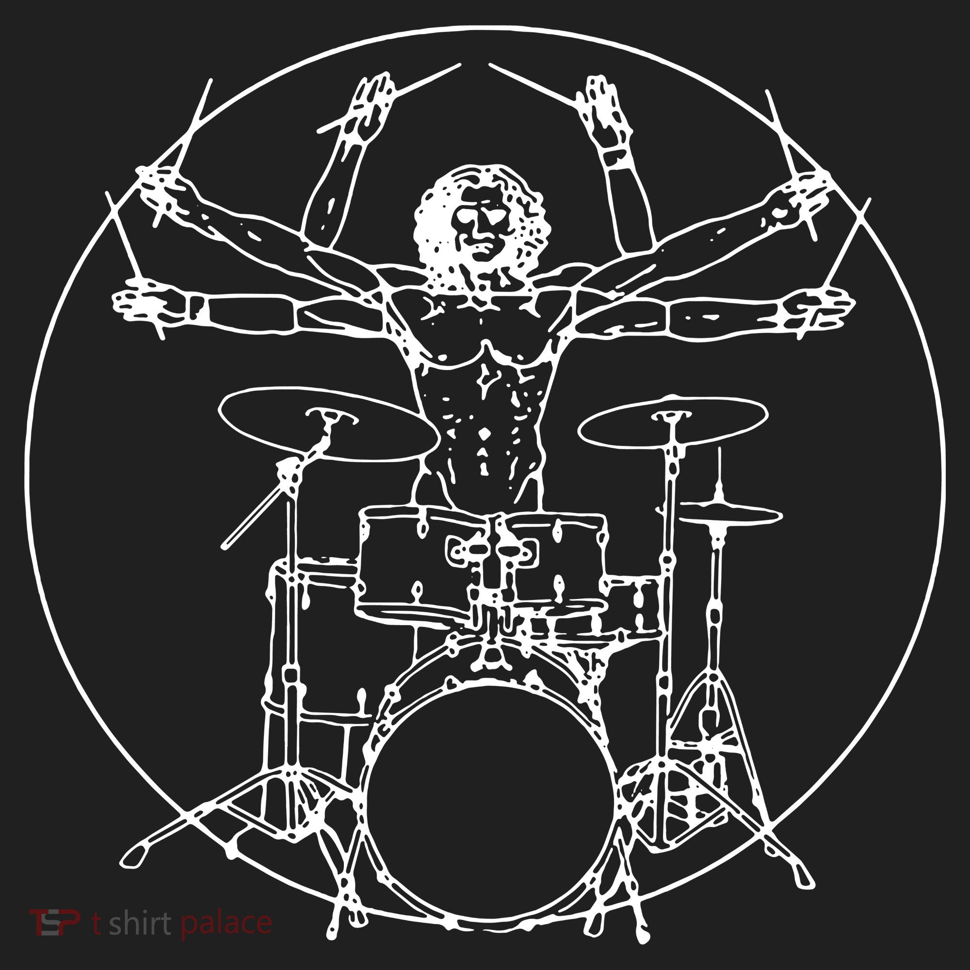 Vitruvian Drummer Music Funny Tumbler