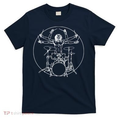Vitruvian Drummer Music Funny T-Shirt