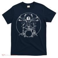 Vitruvian Drummer Music Funny T-Shirt thumb 0