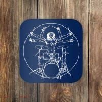 Vitruvian Drummer Music Funny Coaster thumb 0