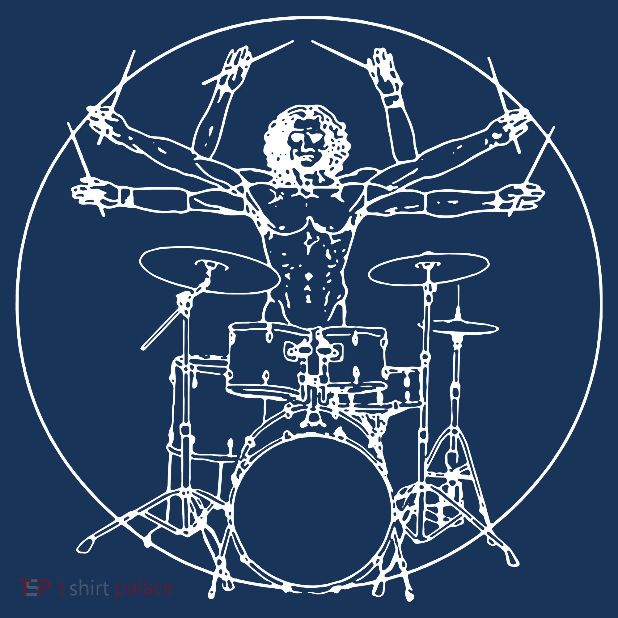 Vitruvian Drummer Music Funny Mousepad