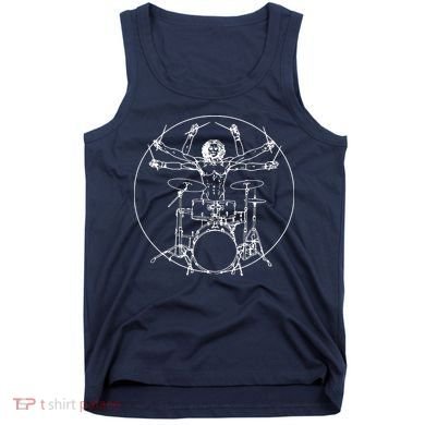 Vitruvian Drummer Music Funny Tank Top