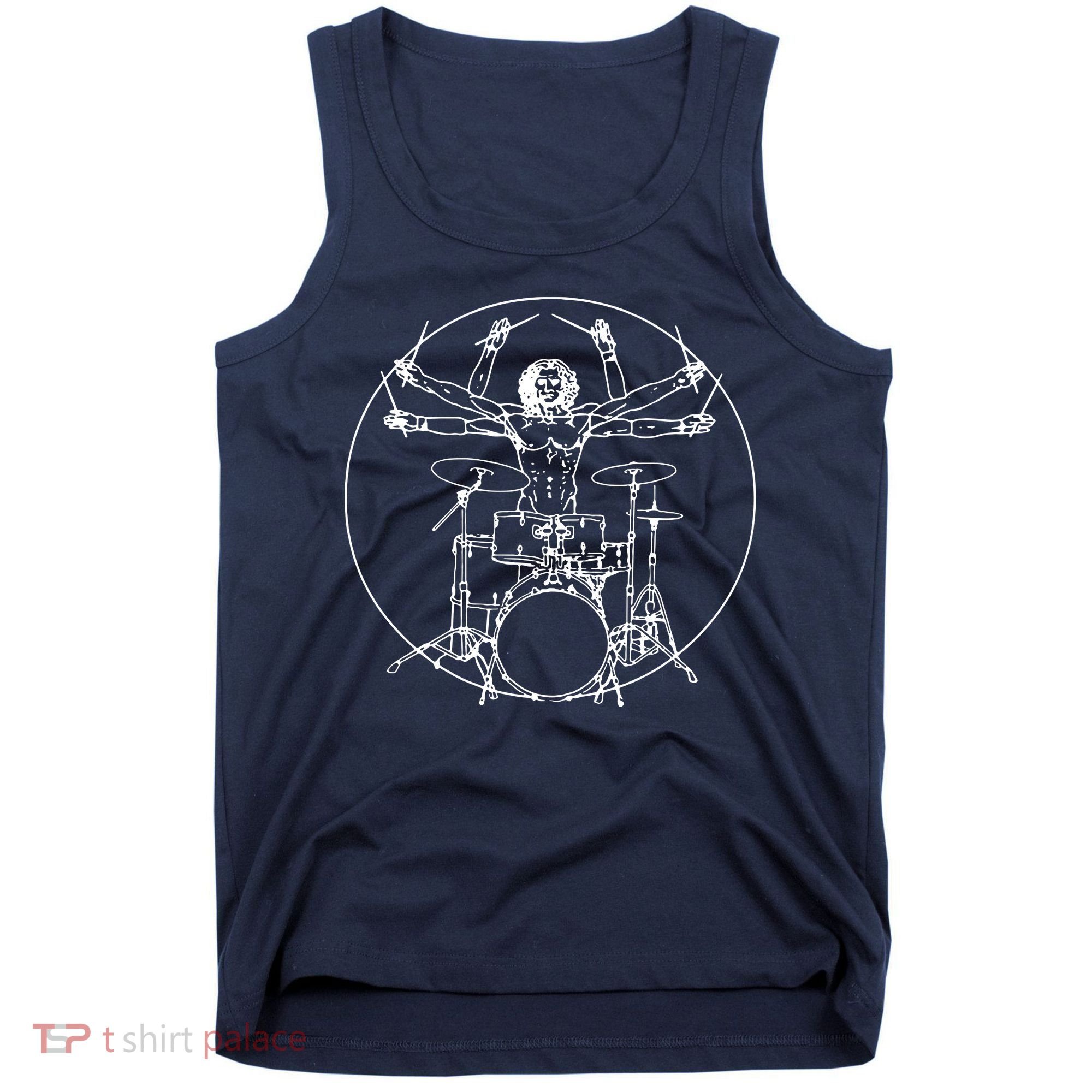 Vitruvian Drummer Music Funny Tank Top