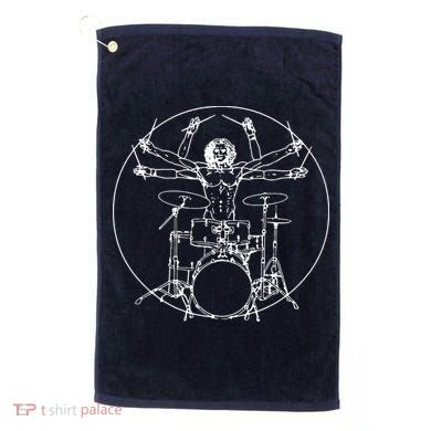Vitruvian Drummer Music Funny Golf Towel