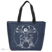 Vitruvian Drummer Music Funny Tote Bag thumb 0